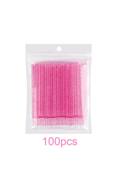 Choice3 فرشاة تطبيق دقيقة من الكريستال باللون الأحمر الوردي، مكونة من 100 قطعة، لتمديد الرموش، ومسحات قطنية دقيقة.