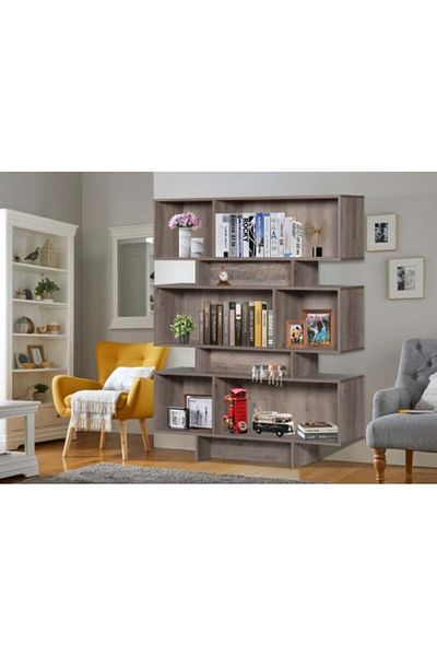 BAITY Office Storage Unit Malaysian Wood - Elegant and Modern Design - Brown Color