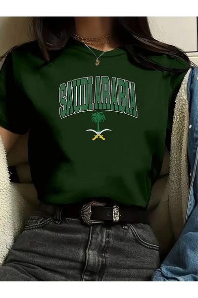 JANSO GROUP -Printed Saudi Arabia - Saudi Arabia Cotton Oversize Women's Tshirt Large Size