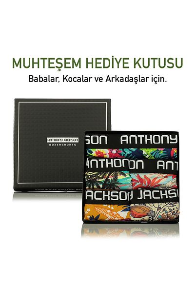 ANTHONY JACKSON Lycra 5-Piece-3-Piece Box Patterned Premium Men's Boxer Palm Horizon