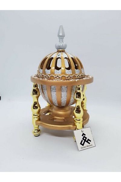 Generic Charcoal Incense Burner - Bakhoor Burner, Oud Frankincense Resin Burner - Gold