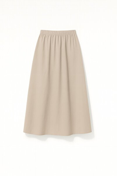 HAKKE Linen Look A-Line Skirt