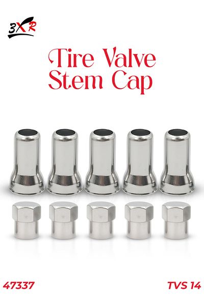 3XR Tire Valve Stem Cap Set TVS14 Weatherproof Metal Covers for Car and Bike Tires (8 Pieces) 47337
