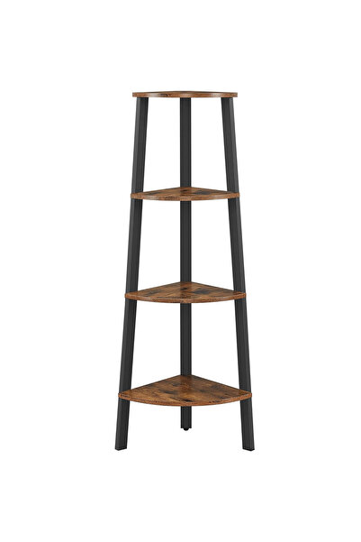 VASAGLE Bibliotecă de colț cu 4 niveluri, cadru metalic și rafturi din lemn, ...