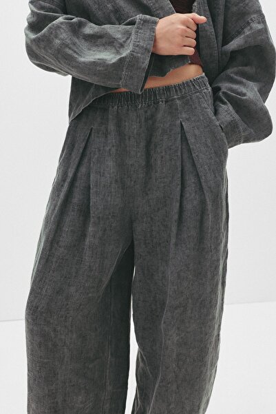 Pull & Bear 100% linen barrel pants