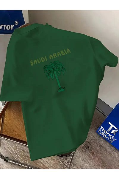 ACTIVE MODA -Printed Saudi Arabia - Saudi Arabia Cotton Oversize Men's Tshirt Large Size