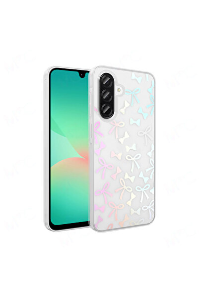 MSCase حافظة هاتف Galaxy A56 ذات غطاء صلب شفاف - فيونكة