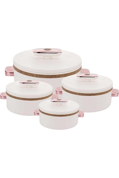 Nayasa Heat-resistant casserole set with stainless steel inner part, 4 pieces (500 ml, 1 liter, 1.5 liter,