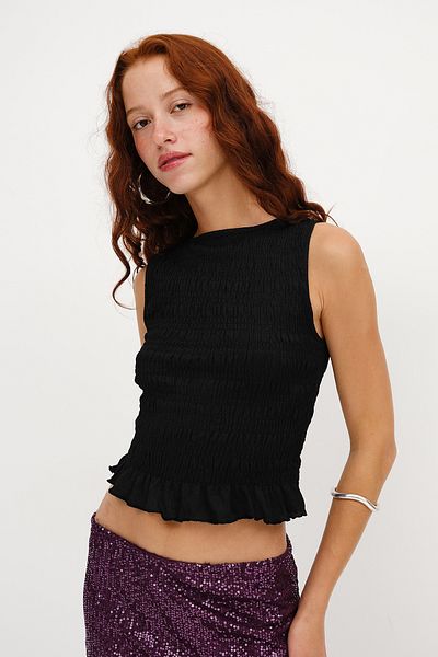 Addax Sleeveless Wrinkle Blouse A18224