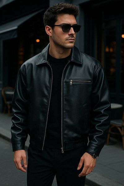 JESS PLUS New Season Men's Carbon Leather Jacket
