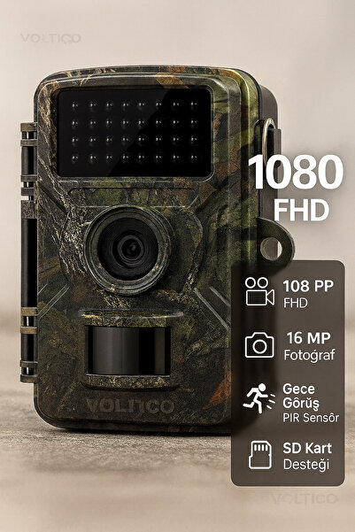 Voltico 1080P FHD 16MP Gece Görüşlü Fotokapan – Hareket Sensörlü, Su Geçirmez...