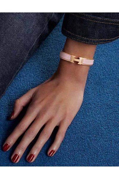 neslyaccessories Top Quality Brand Stamped Stainless Steel Hrms Handcuff Bracelet