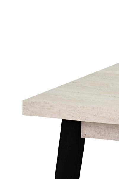 VİLİNZE Avanos Mdf Sabit Traverten Mutfak Masası - 60x90 Cm