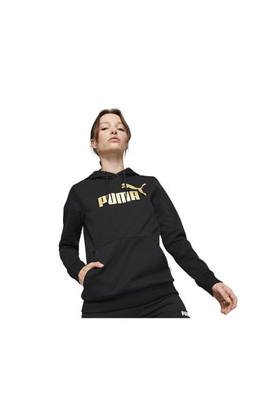 Puma Ess+ Metallic Logo Hoodie Fl Black-