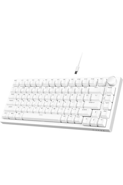 Coverzone Beyaz Işıklı Hot Swap Kablolu Mekanik Oyun Klavyesi Ajazz AK820 Mav...