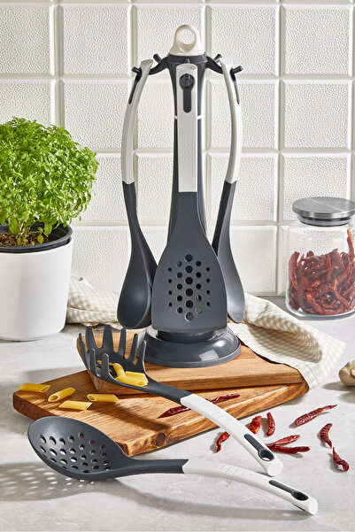 Sungroup Σετ 6 τεμαχίων σκευών με βάση, κουτάλα, σερβίρισμα ζυμαρικών, κουτάλι σερβιρίσματος, ξύστρα, σπάτουλα