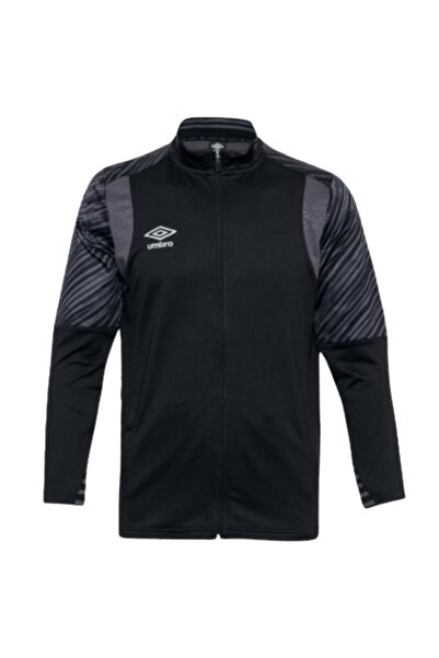 UMBRO TC-0211 Plus Camp Jacket Hooded Sweat Φούτερ Ανδρικό Μπουφάν ΜΑΥΡΟ