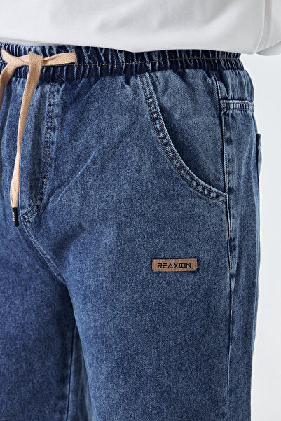 masso moda Men's Baggy Straight Stylish Label Detailed Jeans 713