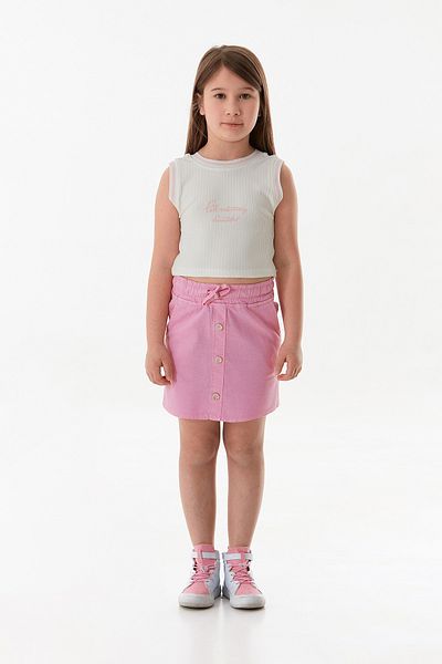 Fulla Moda Girl's Skirt with Tie-Up Buttons at the Waist