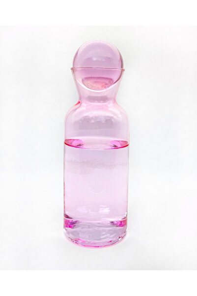 ÖzcamKristal Pembe Renkli Kapaklı Silindir Sürahi 700 ml – Ev ve Ofis İçecek ...