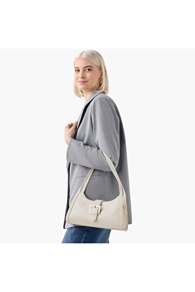 Marina Galanti Solid Shoulder Bag with Double Handle and Magnetic Closure