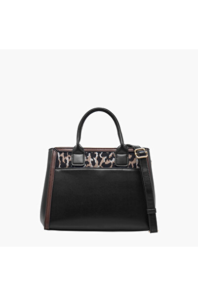 SASHA Panelled Tote Bag with Detachable Strap and Zip Closure