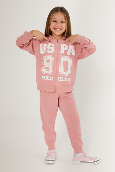 U.S. Polo Assn. Set de trening pentru fete U.S. Polo Assn, bej