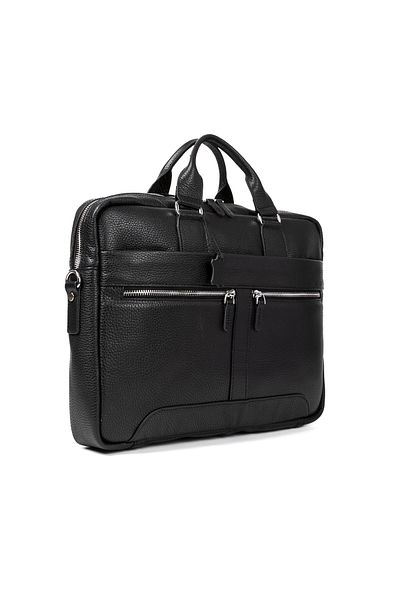 deridense Genuine Leather Unisex Briefcase with Laptop Compartment 15.6" Inch