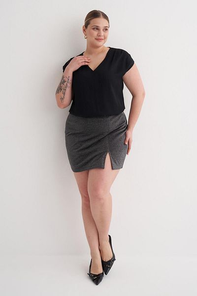 MYLİNE Glitter Slit Mini Skirt
