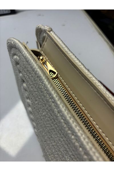 MaVaux Soho Straw Look Leather Blend Portfolio Cluıtch Bag
