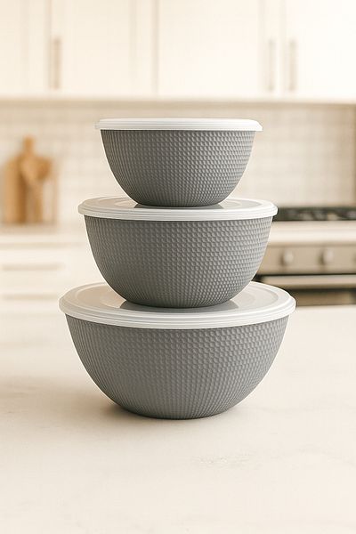 Pazar Kapısı Luxury Lid 3 Size Bowl Storage Container 0.5 L - 1.0 L - 2.0 L