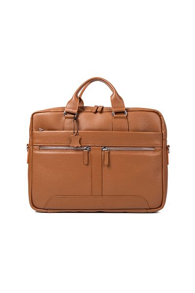 deridense Genuine Leather Unisex Briefcase with Laptop Compartment 15.6" Inch