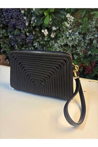 MaVaux Soho Straw Look Leather Blend Portfolio Cluıtch Bag