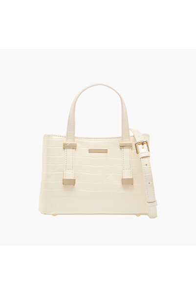 SASHA حقيبة توت مزخرفة بنقشة حيوانية مع سحاب للإغلاق ومقابض