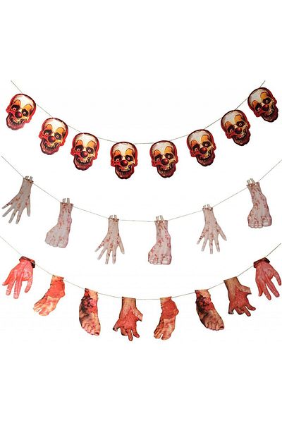 MOK Set of 3 Halloween garlands, paper, multicolor, 210/220 cm