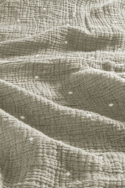Penelope 100% Cotton Muslin Bedspread 220X240 cm Gray - Glen Series