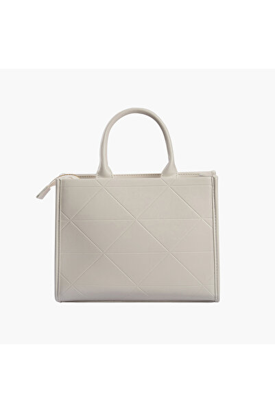 Beverly Hills Polo Club Quilted Tote Bag with Double Handle and Zip Closure