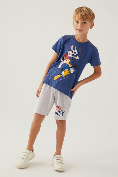 Looney Tunes Boy's Navy Blue Bermuda Suit