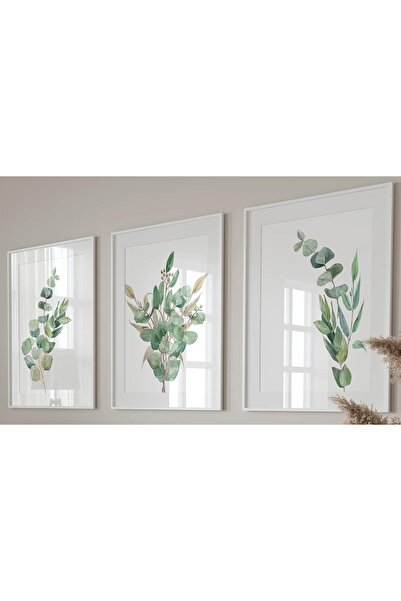 Emoda home Trove مجموعة من 3 لوحات فنية جدارية نباتية من الأوكالبتوس من ALAYRA بدون إطار (20 × 30 سم لكل منها)