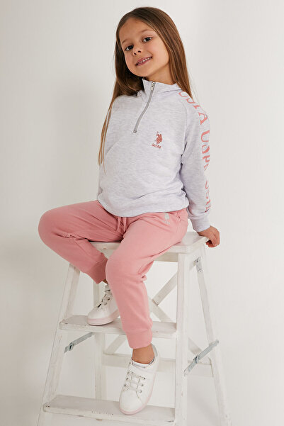 U.S. Polo Assn. U.S. Polo Assn Zipper Detail Gri Kız Çocuk Eşofman Takımı