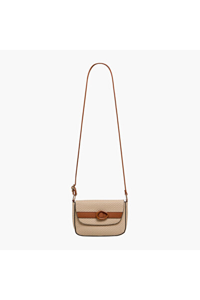 SASHA Textured Crossbody Bag with Adjustable Strap and Flap Closure