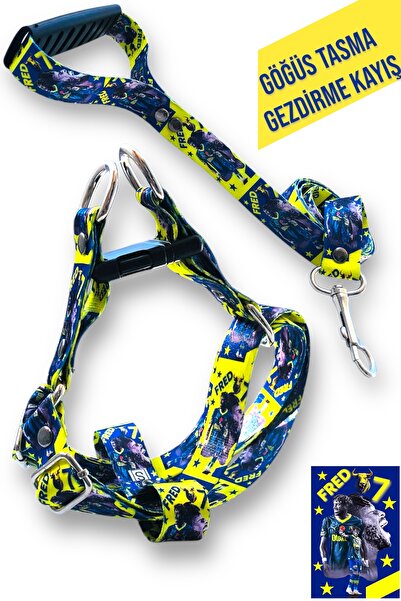 Angelapets Dog Collar (Chest Collar) Travel Strap Set with Printed Ceramic Cu...