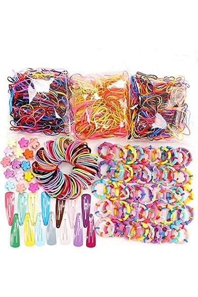 Jiffy Lenosed Korean Baby Kids Colorful Hair Ties Hair Clip (Candy Colors, Pack of 780)