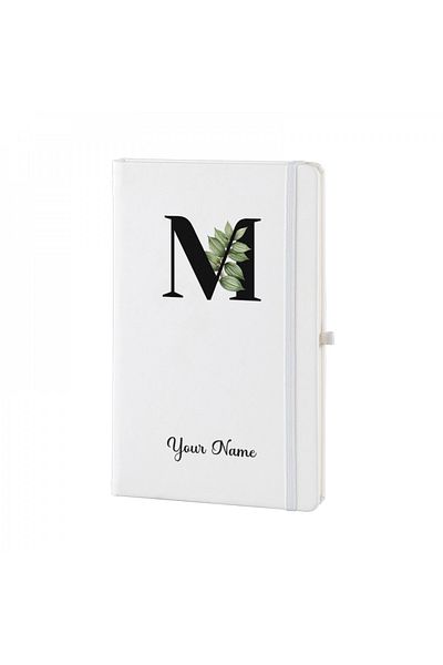 Dekormarket Personalized White Notebook with Initial “M”