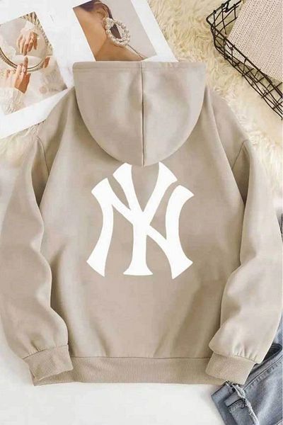 herkesemoda Front and Back Printed Hooded Sweatshirt