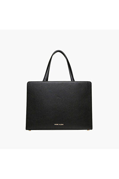 Anne Klein حقيبة توت صلبة بسحاب إغلاق وحزام قابل للفصل