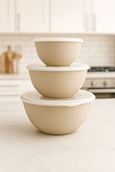 Pazar Kapısı Luxury Lid 3 Size Bowl Storage Container 0.5 L - 1.0 L - 2.0 L