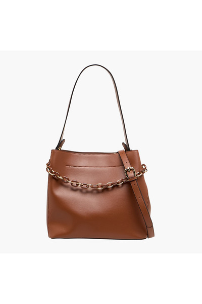 Adore Chain Detail Tote Bag with Zip Closure