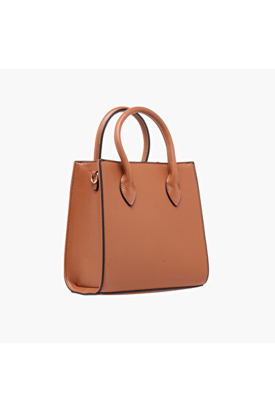 CHARLOTTE Reid Textured Tote Bag with Detachable Strap and Zip Closure