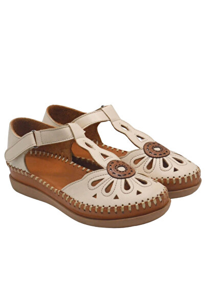 Venüs Kadın Comfort Deri Sandalet Bej 18793505Y